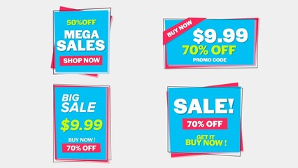 Sale Discount Banners 72 , Fully Editable and Animated
