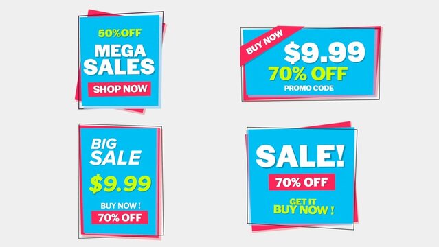 Sale Discount Banners 72 , Fully Editable and Animated