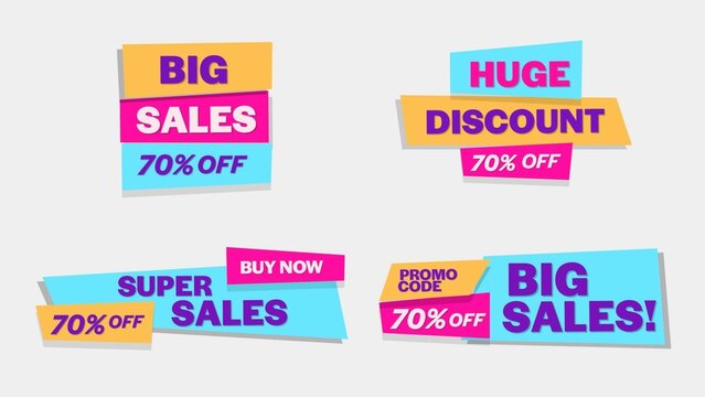 Sale Discount Banners 75 , Fully Editable and Animated
