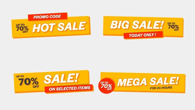 Sale Discount Banners 80 , Fully Editable and Animated