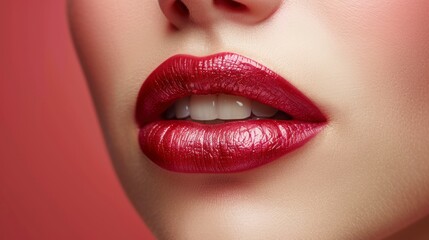 Obraz premium Close up shot photo of a woman lips