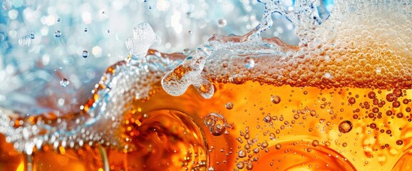 Foamy Beer Splashes, Bold Textures, Vibrant Designs, International Beer Day Background