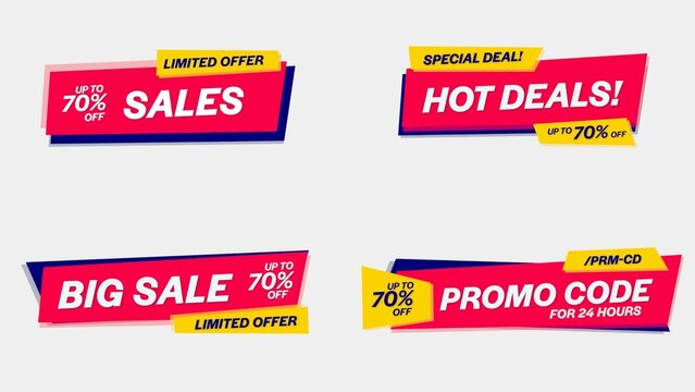 Sale Discount Banners 81 , Fully Editable and Animated