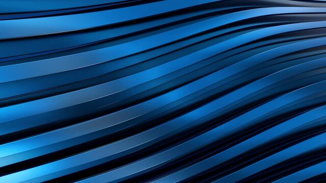 Abstract shiny blue wavy lines animating slowly 4k seamless loop