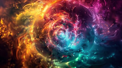 Colorful vortex energy, cosmic spiral waves, multicolor swirls explosion 2
