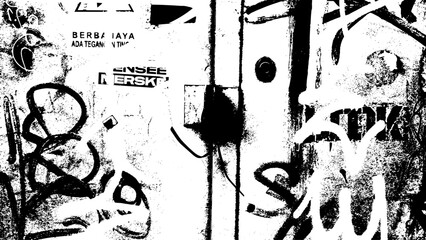 4-60. Black and white grunge graffiti texture background.