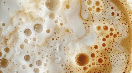 Cappuccino and milk foam close up view