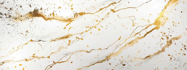 Naklejka premium A luxurious, marble-inspired background with veins of gold and white.