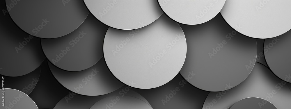 Wall mural a minimalist background featuring overlapping circles in various shades of gray.