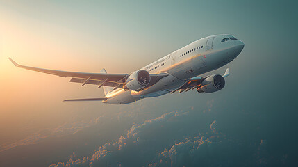 Fototapeta premium Elevate Your Business: Airplane Illustration for Entrepreneurs and Start-Ups