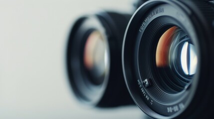 digital camera macro shot foreground camera turned straight into the frame white background