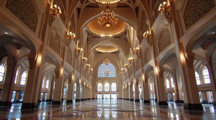 Magnificent interior of Trans Studio Grand Mosque.