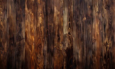 A dark wood paneled wall background.