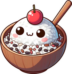 Fototapeta premium Multigrain rice - 잡곡밥. Generative AI