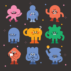 Basic Shape Emotion Illustration Sticker
