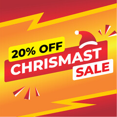 20 percent off christmas sale vector for promotion retail