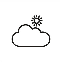 partly cloudy vector icon line template