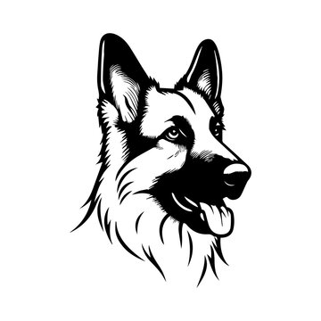 recommend clip art: German Shepherd Dog Puppy Portrait Instant Download includes Cricut, Cameo German Shepherd Silhouette
                    