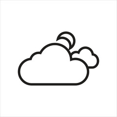 partly cloudy vector icon line template