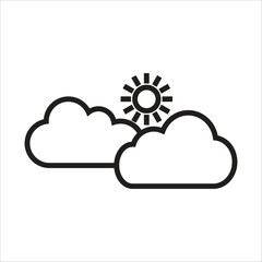 partly cloudy vector icon line template