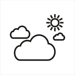partly cloudy vector icon line template