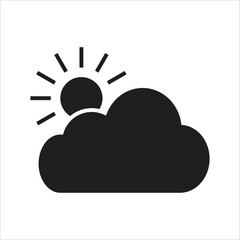 partly cloudy vector icon line template