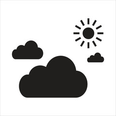 partly cloudy vector icon line template