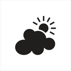 partly cloudy vector icon line template
