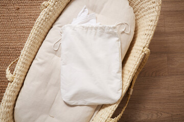 baby bed linen mockup