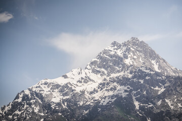 Mountain panorama landscape in the mountains of Tajikistan on a sunny summer day, view of mountain...