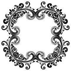Retro victorian swirly borders and ornamental corners vector elements for vintage frames design 
