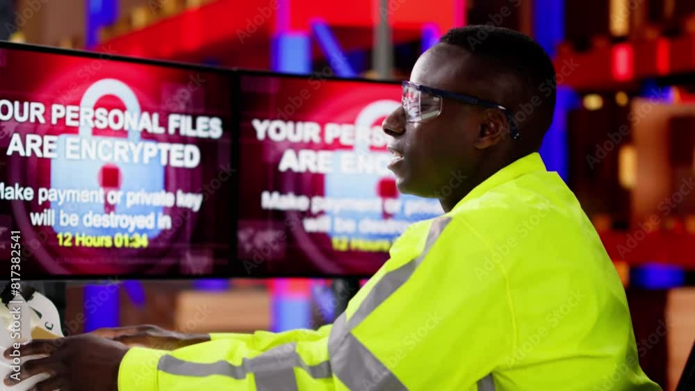 Poster Warehouse Worker Confused With Malware Attack