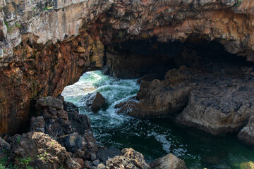 Cave on the coast of the island of Madeira, Portugal