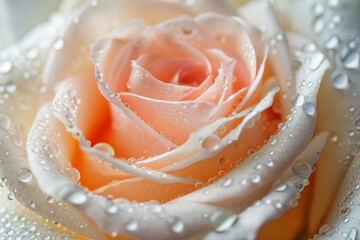 Fototapeta premium Closeup of an isolated rose with water droplets, elegant
