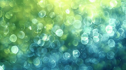 Abstract Blue and Green Bokeh Background. Generative AI.