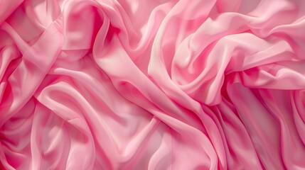 Obraz premium pink fabric, aerial view, not very wrinkled, wide angle lens 