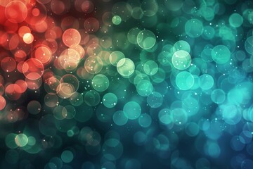 Abstract Red and Green Bokeh Background. Generative AI.