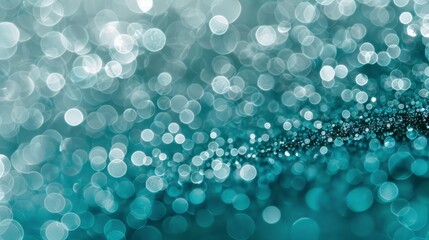 Abstract Teal Bokeh Background. Generative AI.