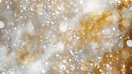 Abstract Gold and White Bokeh Background. Generative AI.