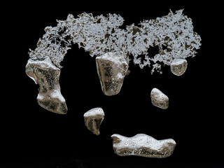 brilliant abstract ice like crystals formed on a window in winter