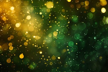Abstract Green and Yellow Bokeh Background. Generative AI.