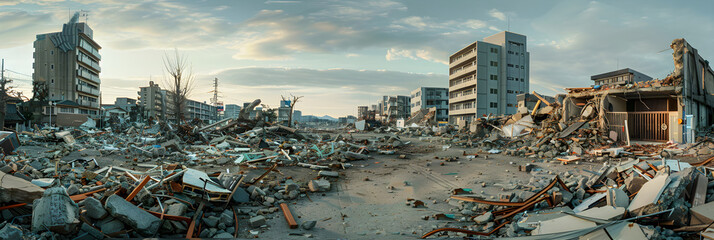 Shattered Haven: The Ruins of a City After an Earth-shaking Natural Disaster