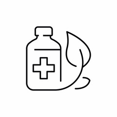 medicine biology leaf wellness icon