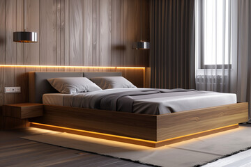  Modern Minimalist Bedroom with Ambient Lighting