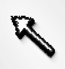 Fototapeta premium pixel arrow.Minimal creative computer and technological concept.Flat lay