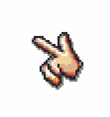 pixel cursor hand.Minimal creative computer and technological concept.Flat lay