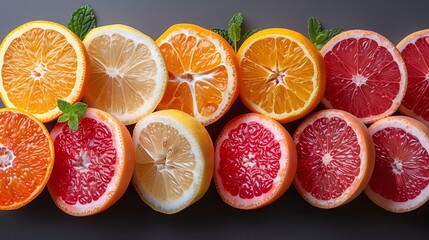 Orange and mandarin fruit isolated with clipping path in black background, no shadow, healthy fruit slices