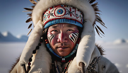 Obraz premium International Day of the World's Indigenous Peoples. the Chukchi tribe of Yakutia