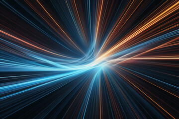 Obraz premium mesmerizing abstract depicts high-speed global data transfer: wavy flashes, ultra-fast broadband, cyber tech motion