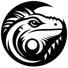 Iguana head silhouette